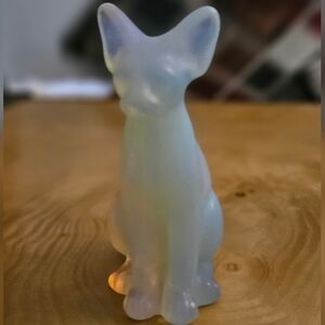Opalene Glass Cat Figurine